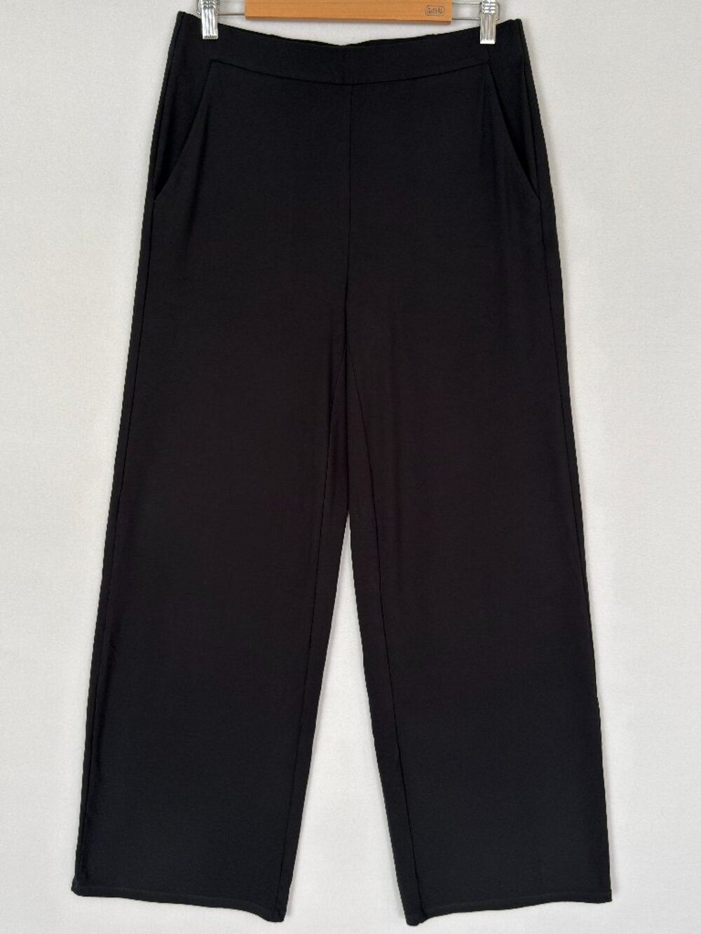 J. Jill WearEver Collection Black Full Leg Pants Size S Stretch Knit Pockets